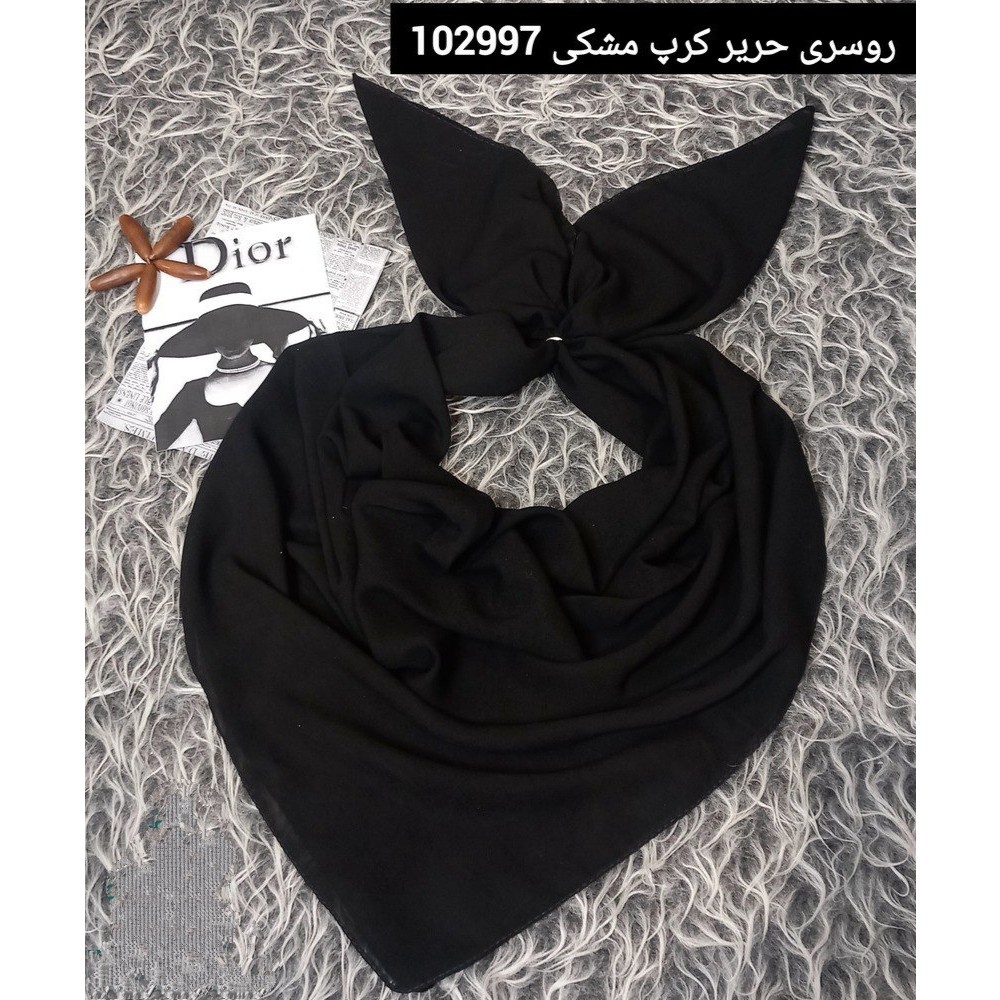 روسری مشکی حریر کرپ
