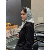 مینی اسکارف کرپ پروانه ای،سبز