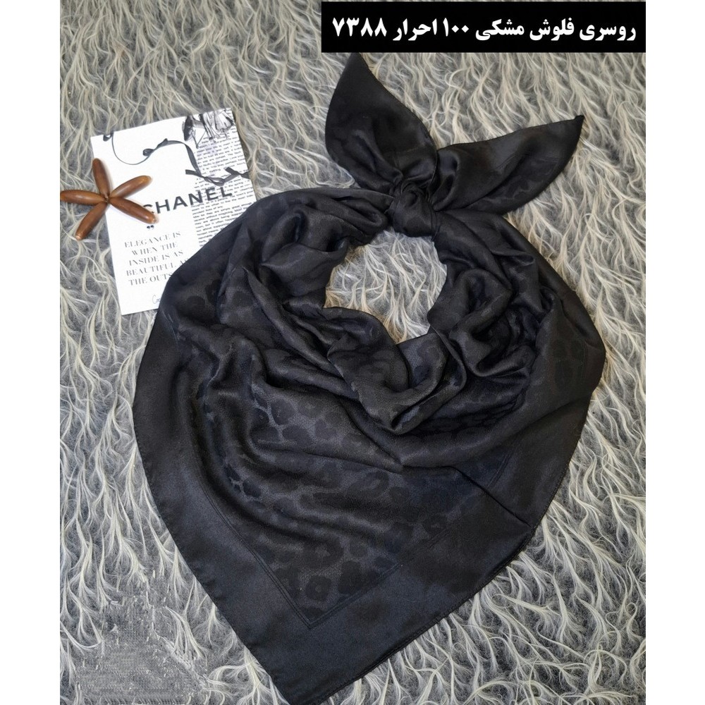 روسری مجلسی فلوش مشکی ، احرار