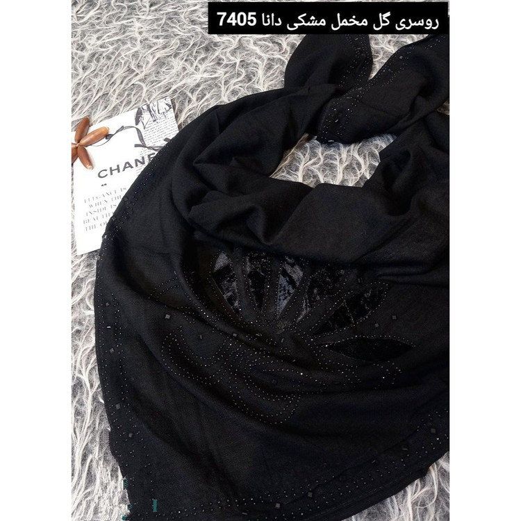 روسری گل مخمل مشکی دانا ، سافارین