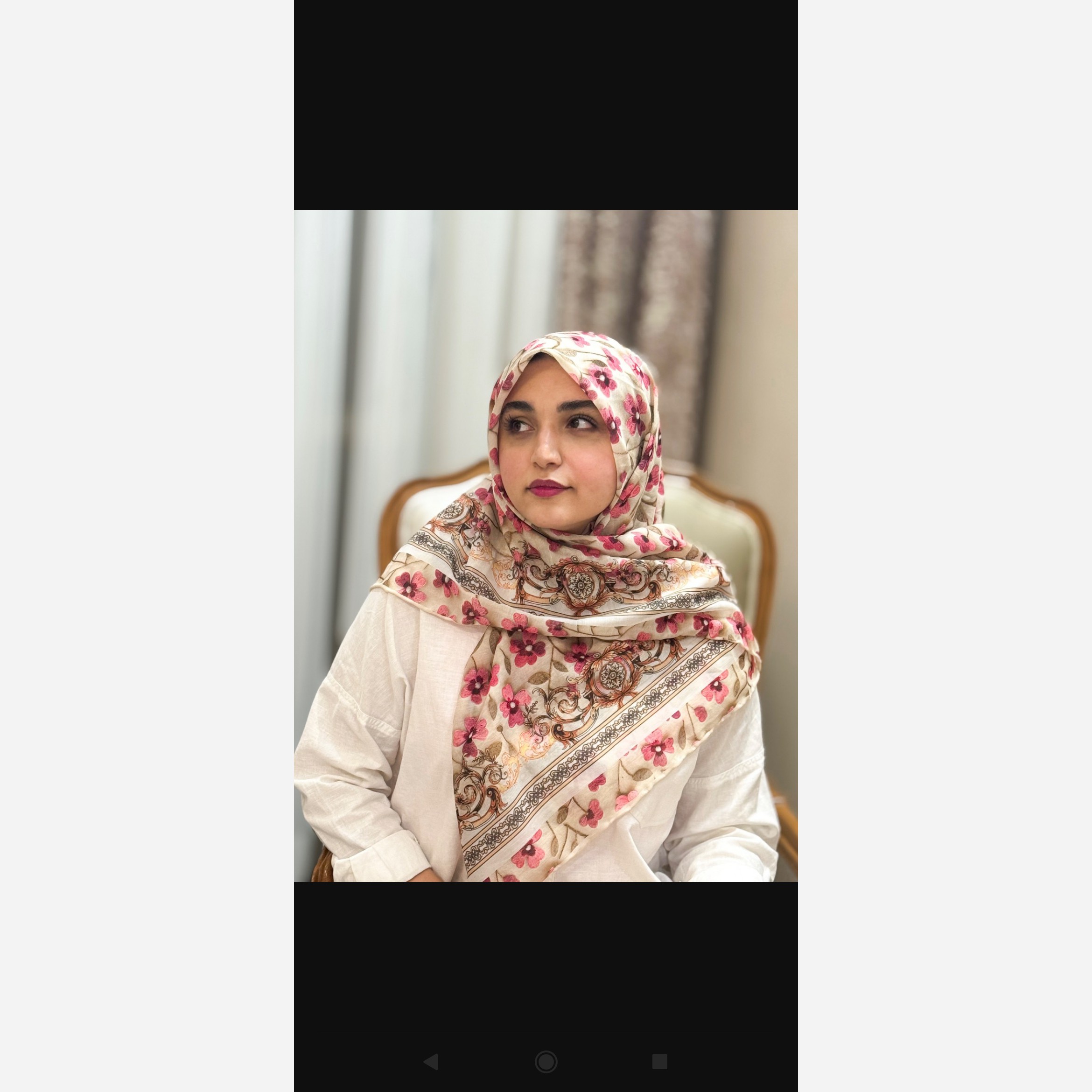 روسری نخی دست دوز طرحدار