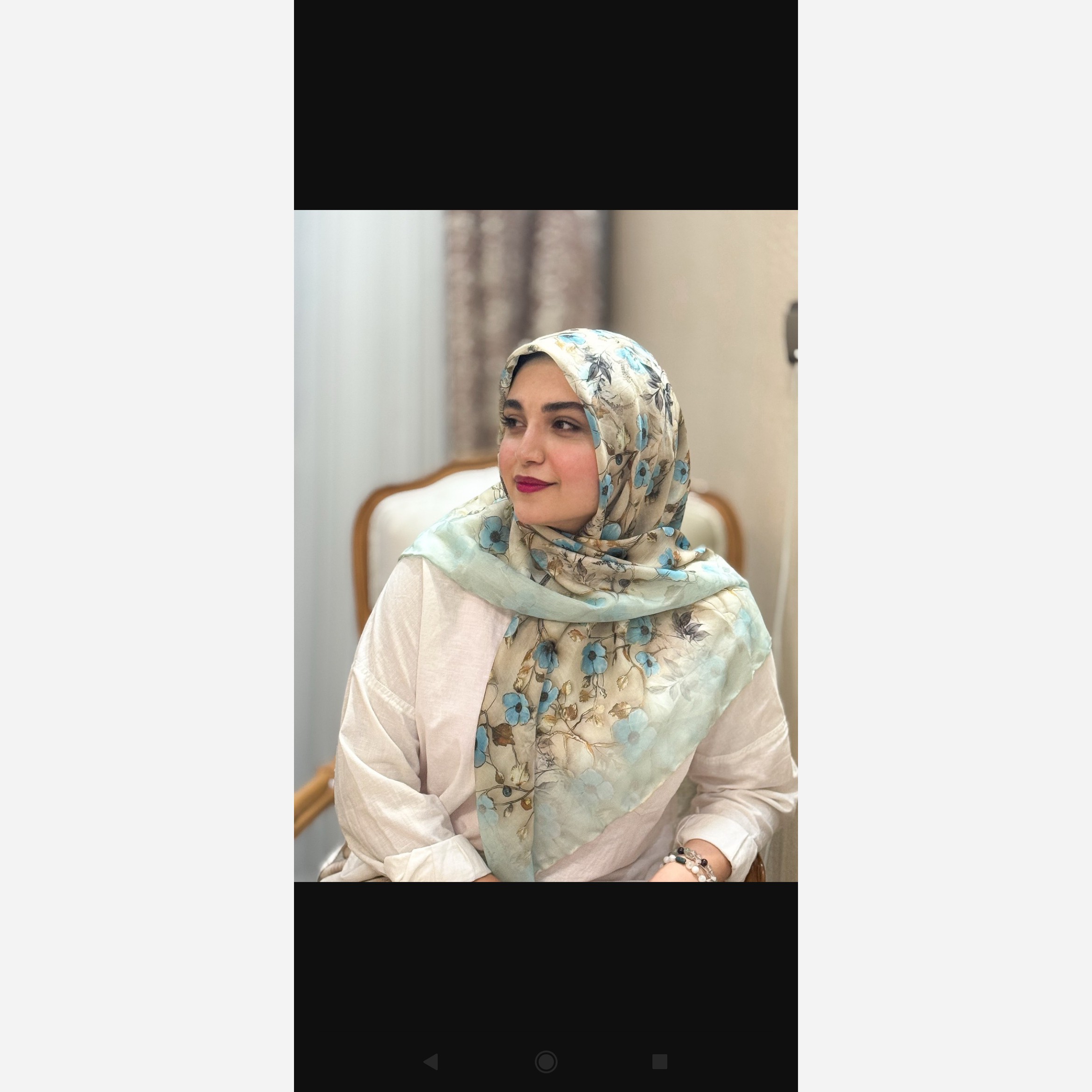 روسری نخی دست دوز طرحدار 1