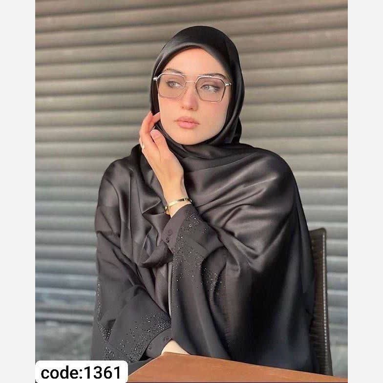 روسری مشکی مجلسی بامبو دور ریش