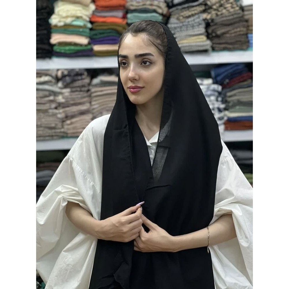 شال مشکی درختی ساده