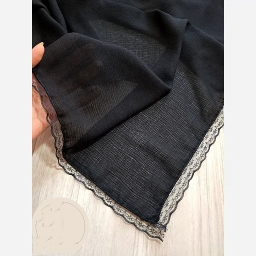 روسری درختی دور تور دانتل مشکی