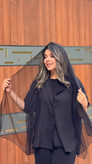 شال مشکی تور طرحدار و ساده