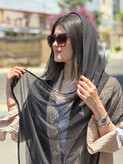 شال مشکی تور طرحدار و ساده