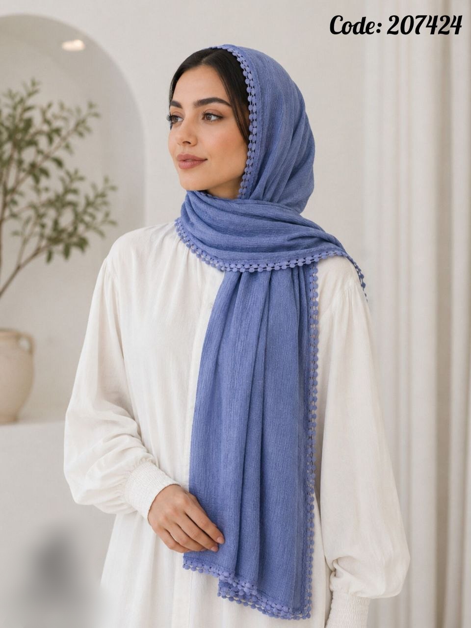 شال پلیسه حریر نخ ، دور عدسی ، دانا