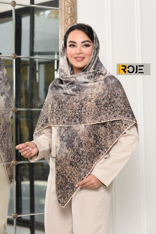 روسری سوپر نخ شانتون دور دوخت