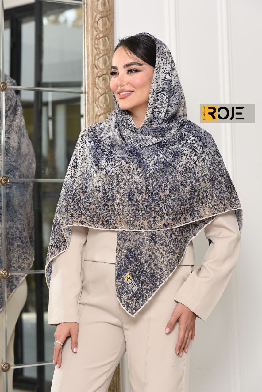 روسری سوپر نخ شانتون دور دوخت
