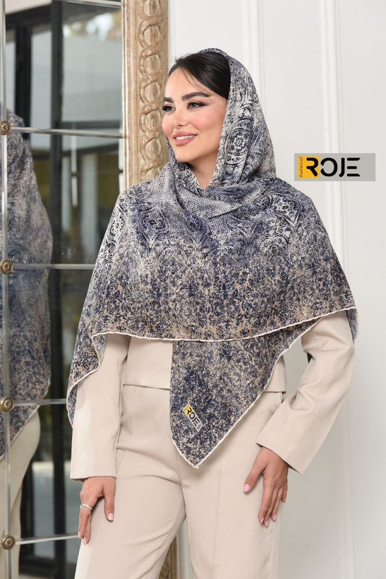روسری سوپر نخ شانتون دور دوخت