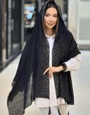 شال مشکی وال اسلپ حاشیه نگین